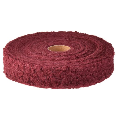 Artikel Dekorativt band Bordeaux ullliknande brett tygband 40mm 8m