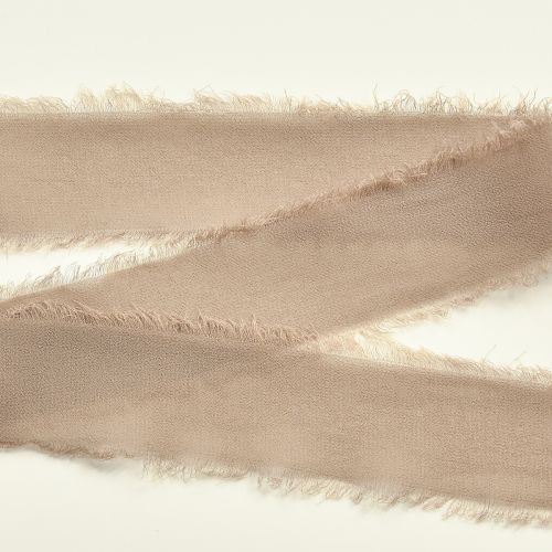Artikel Dekorativt band brunt chiffongband lerbrunt 40mm 15m