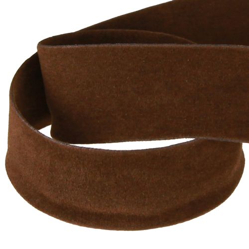 Artikel Dekorativt band brunt sammetsband smyckesband 25mm 7m