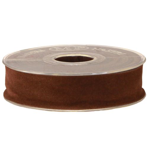 Artikel Dekorativt band brunt sammetsband smyckesband 25mm 7m