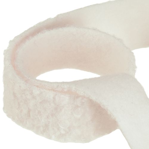Artikel Dekorativt band krämfärgat brett band ullliknande tygband 40mm 8m