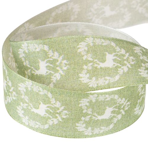 Artikel Deco band grön hjort 40mm 20m