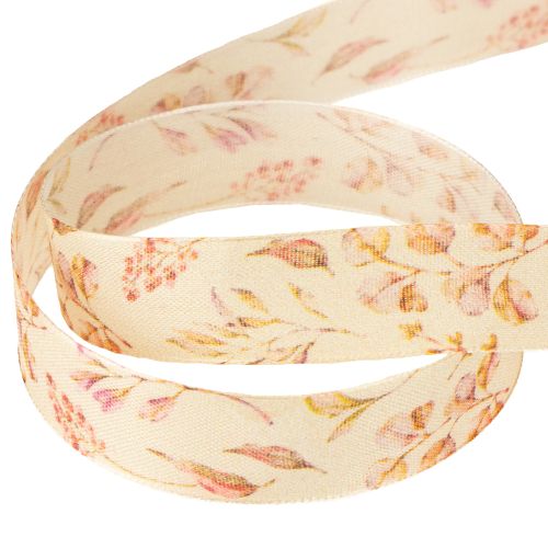 Artikel Dekorativt band höstdekorativt tygband beige gammalrosa 25mm 20m