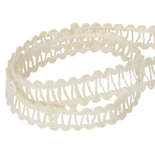 Artikel Dekorativt juteband, naturligt presentband, krämvitt, 15mm x 15m