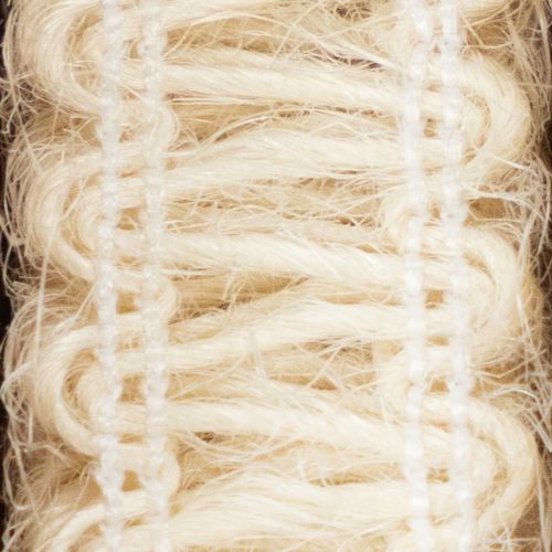 Artikel Dekorativt juteband, naturligt presentband, krämvitt, 15mm x 15m