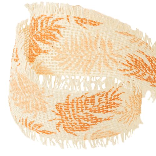 Artikel Dekorativt band löv regnskog bomullsband orange 30mm 15m