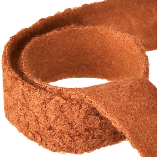 Artikel Dekorativt band rödbrunt brett tygband ullliknande 40mm 8m