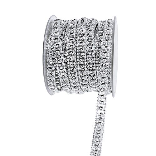 Floristik24 Dekorativt band silver 10mm 9m