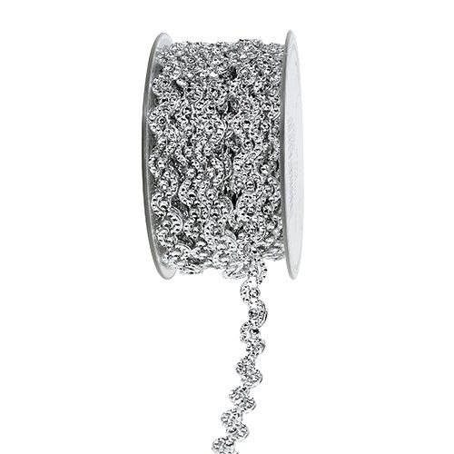 Deco band silver blank 10mm 9m | Floristik24.se