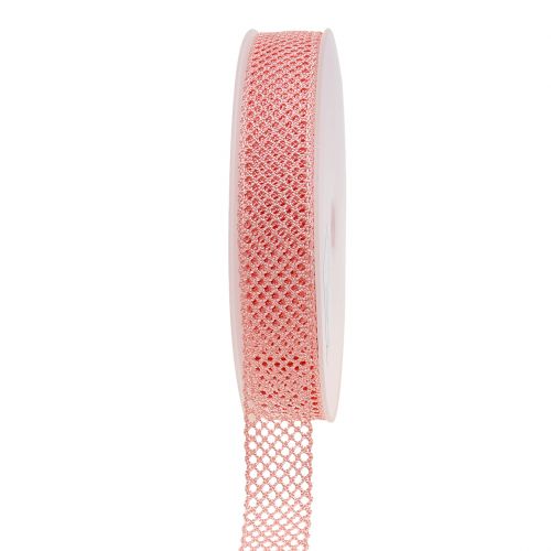 Floristik24 Dekorationsband spets 21mm 20m rosa