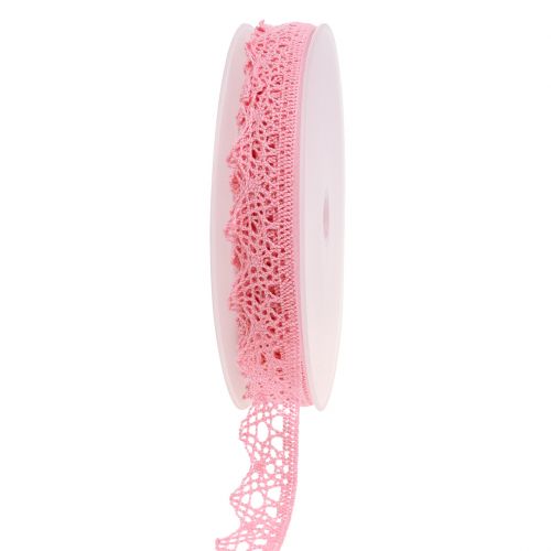 Dekorationsband spets 22mm 20m rosa