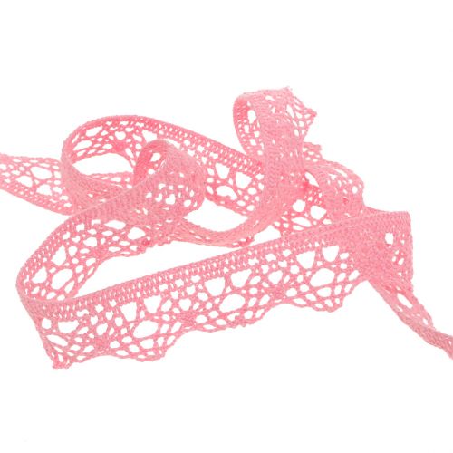 Artikel Dekorativt spetsband 22mm 20m rosa