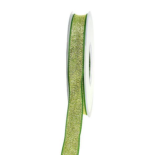 Floristik24 Juldekorationsband grönt-guld 15mm 20m