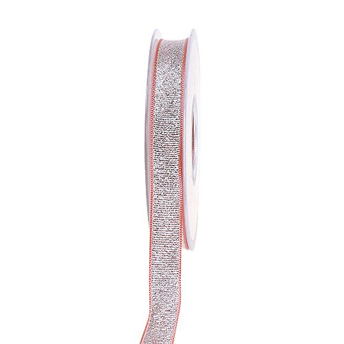Floristik24 Dekorband jul rosa-silver 15mm 20m