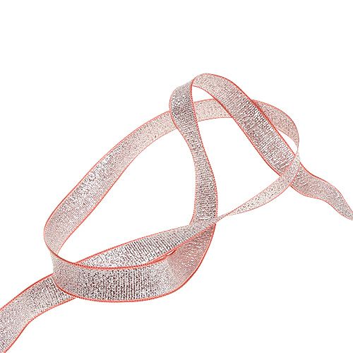 Floristik24 Dekorband jul rosa-silver 15mm 20m