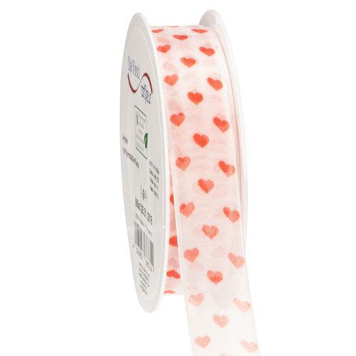 Presentband med hjärtan, perfekt för kreativa förpackningsidéer och personliga presenter, 2,5 cm brett, 15 m långt