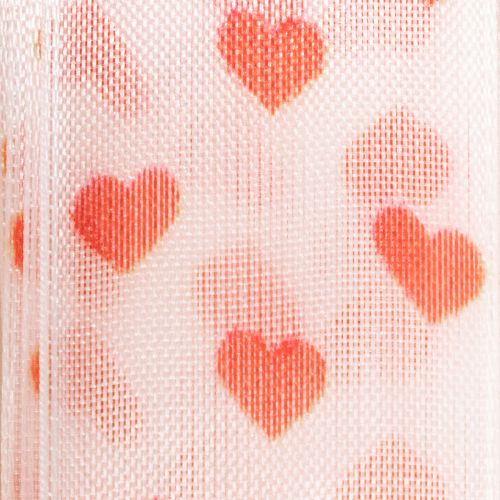 Artikel Presentband med hjärtan, perfekt för kreativa förpackningsidéer och personliga presenter, 2,5 cm brett, 15 m långt