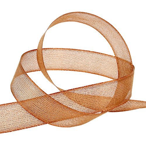 Dekorativ tejp med lurexremsor koppar 25mm 20m | Floristik24.se