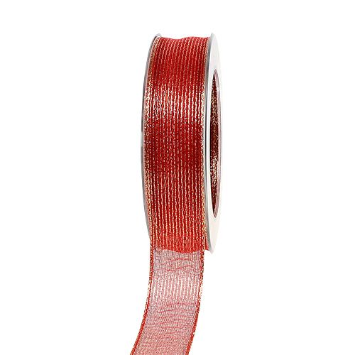Dekorativ tejp med lurexband röd 25mm 20m köpa | Floristik24.se
