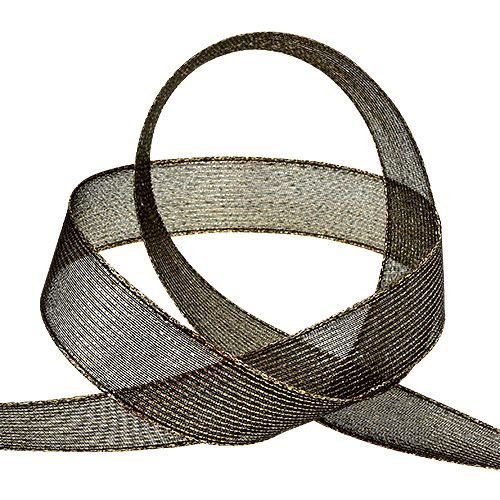 Dekorativ tejp med lurexränder svart 25mm 20m | Floristik24.se
