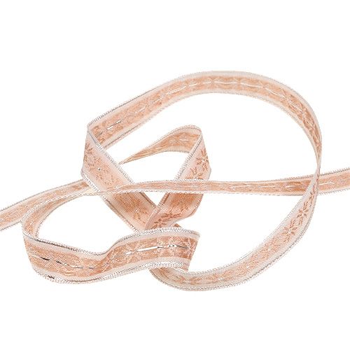 Floristik24 Dekorativ tejp med mönsterrosa 15mm 20m