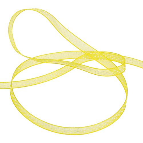 Artikel Dekorationsband med prickar gul 7mm 20m