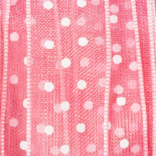 Artikel Presentband med snygg prickig design för festlig förpackning, 1,5 cm brett, 20 m långt