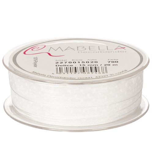 Artikel Festligt dekorationsband för att dekorera presenter och pysselprojekt, 1,5 cm brett, 20 m långt