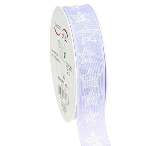 Artikel Dekorationsband med stjärnor Julband lila 25mm 18m