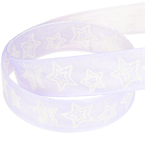 Artikel Dekorationsband med stjärnor Julband lila 25mm 18m