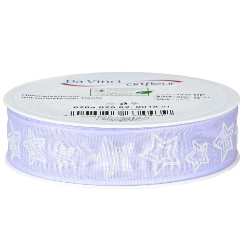 Artikel Dekorationsband med stjärnor Julband lila 25mm 18m