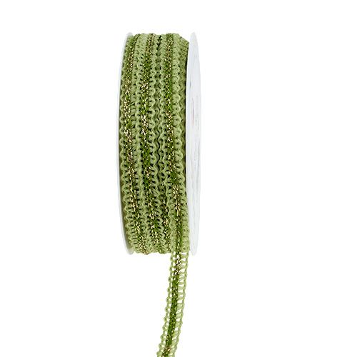 Floristik24 Deco band smalt grönt med tråd 8mm 15m