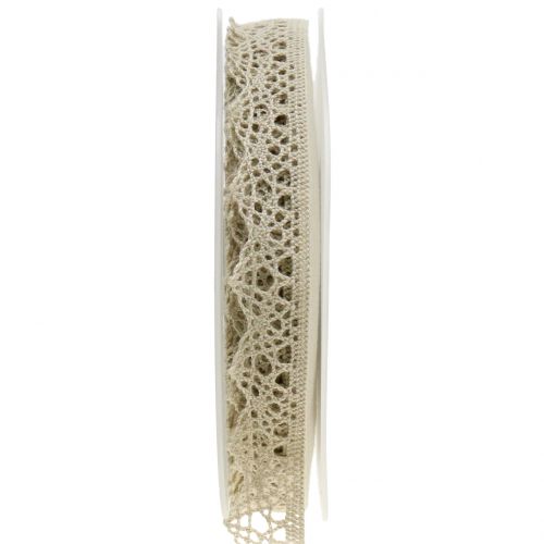 Artikel Dekorband spets beige grå 22mm 20m
