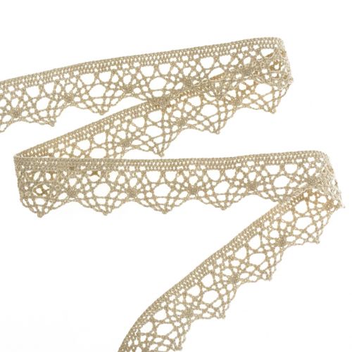 Artikel Dekorband spets beige grå 22mm 20m