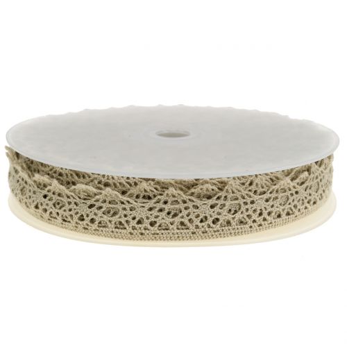 Artikel Dekorband spets beige grå 22mm 20m