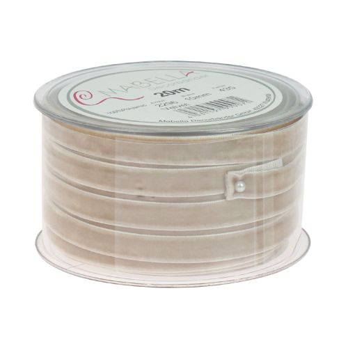 Artikel Dekorationsband sammetsband presentband sammet beige 10mm 20m