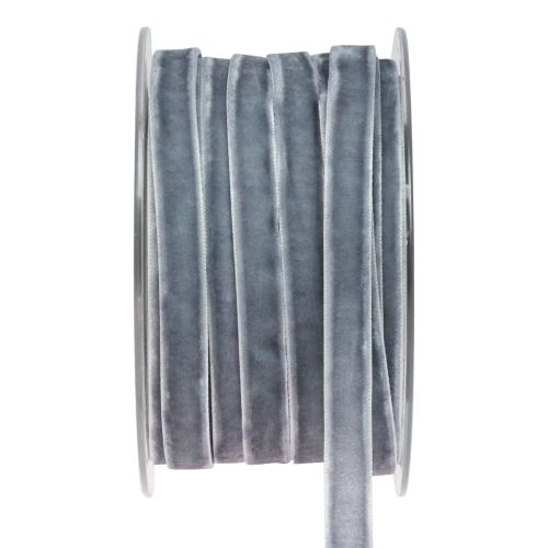 Dekorationsband sammetsband presentband sammet grå 10mm 20m