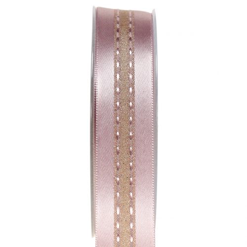 Floristik24 Dekorativt band med rosa mönster rosa 25mm 20m