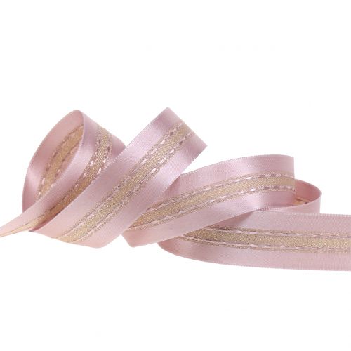 Floristik24 Dekorativt band med rosa mönster rosa 25mm 20m