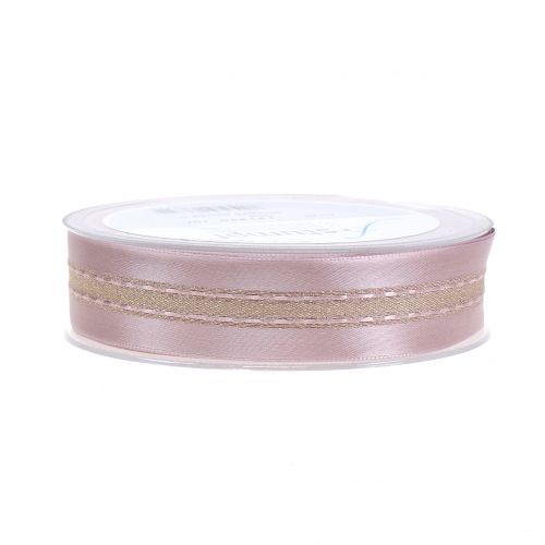Floristik24 Dekorativt band med rosa mönster rosa 25mm 20m