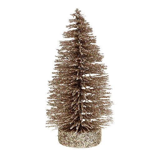 Floristik24 Dekorativt träd glittrat ljust guld H14cm 4st