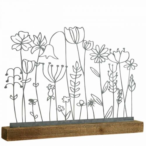Floristik24 Display metall dekoration bord dekoration blomsteräng 37×5×27,5cm