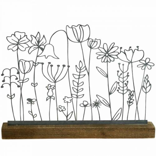 Floristik24 Display metall dekoration bord dekoration blomsteräng 37×5×27,5cm