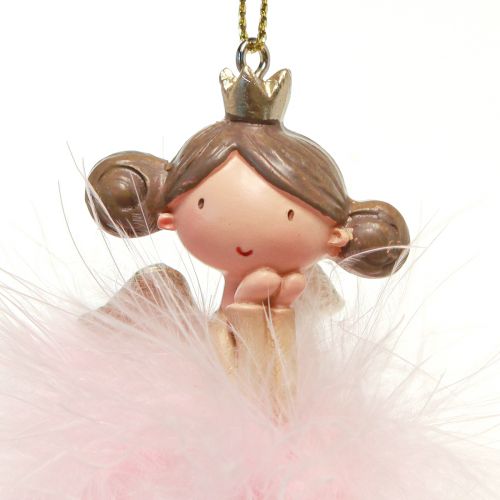 Floristik24 Dekorativ figur ängelprinsessa Julgransdekoration vit, rosa 12cm 2 st