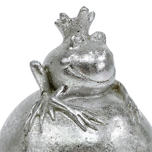 Floristik24 Deco figur groda på boll silver 8cm 4st