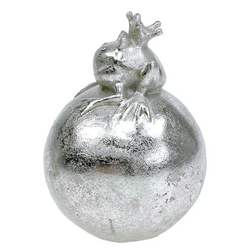 Floristik24 Deco figur groda på boll silver 8cm 4st