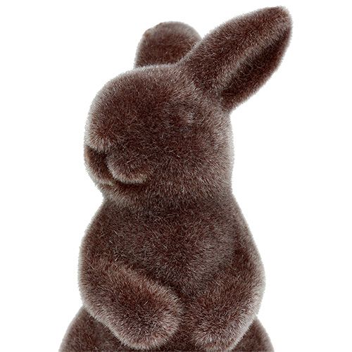 Floristik24 Dekorativ figur kanin flockade 7 cm brun 1 st