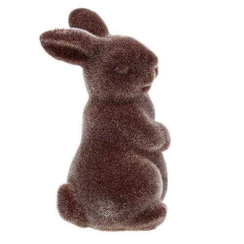 Floristik24 Dekorativ figur kanin flockade 7 cm brun 1 st