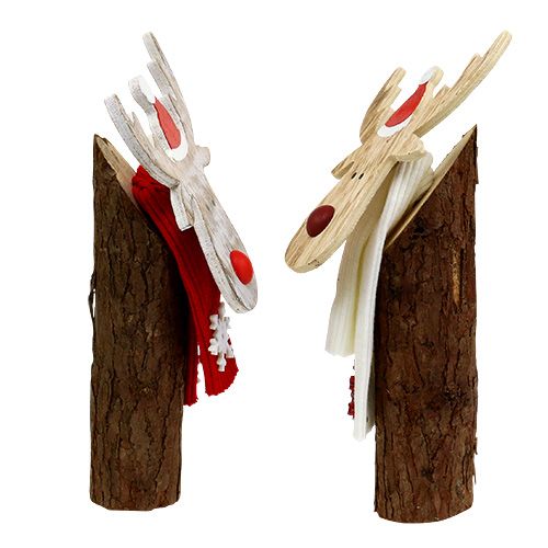 Floristik24 Deco figur träälg med halsduk 30 cm 2st