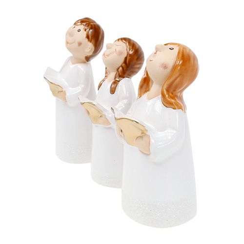 Floristik24 Deco figur barnkör 11-12,5 cm vit 6st